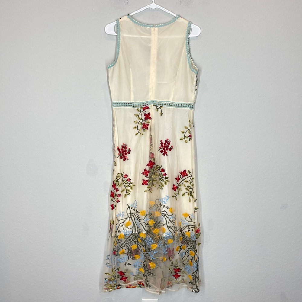 Glory Connection Midi Dress Womens XXL Floral Embroidered - Picture 8 of 16